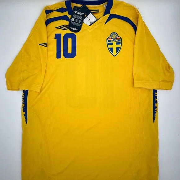 New Zlatan Ibrahimovic #10 Sweden 2007/2008/2009 ORIGINAL Umbro Soccer Jersey L